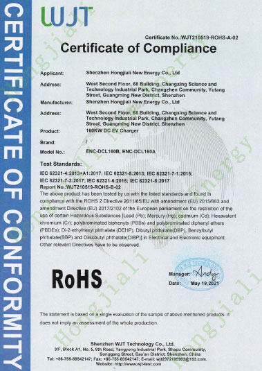 160kw charger ROHS certificate