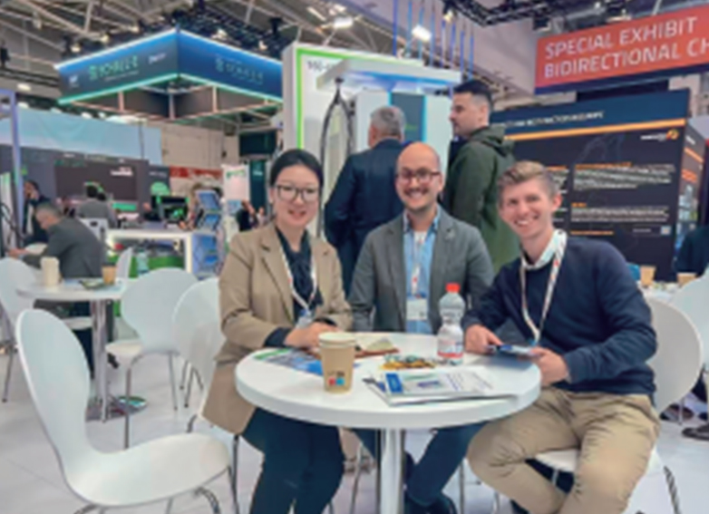 Sales team at exhibition